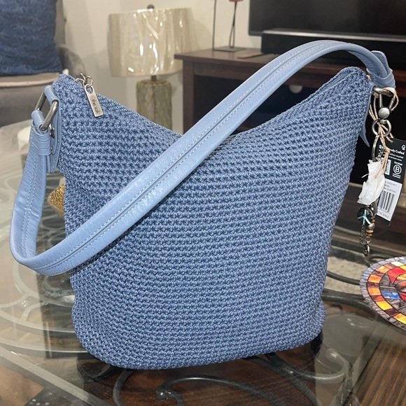 The Sack Sequoia Crochet Shoulder Bag with matching twilly NWT. SOLD - Picture 2 of 6